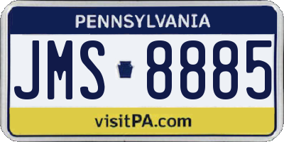 PA license plate JMS8885