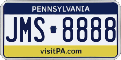 PA license plate JMS8888