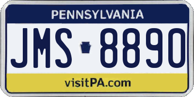 PA license plate JMS8890