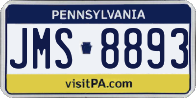 PA license plate JMS8893