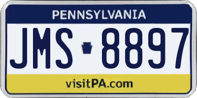 PA license plate JMS8897