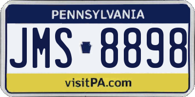 PA license plate JMS8898