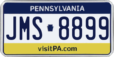 PA license plate JMS8899
