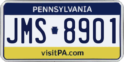 PA license plate JMS8901