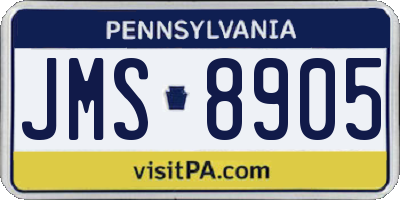 PA license plate JMS8905