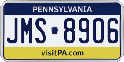 PA license plate JMS8906