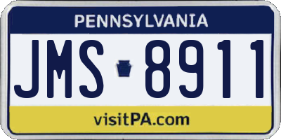 PA license plate JMS8911