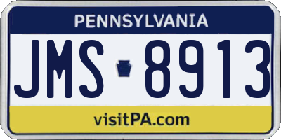 PA license plate JMS8913