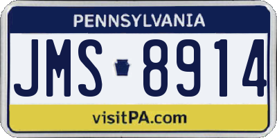 PA license plate JMS8914