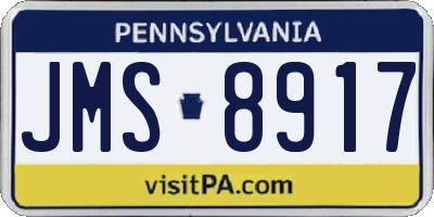 PA license plate JMS8917