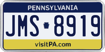 PA license plate JMS8919