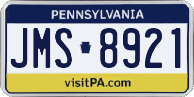 PA license plate JMS8921