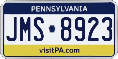PA license plate JMS8923