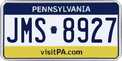 PA license plate JMS8927