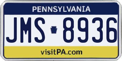 PA license plate JMS8936