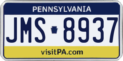 PA license plate JMS8937