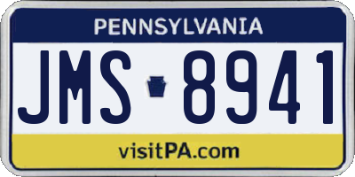 PA license plate JMS8941