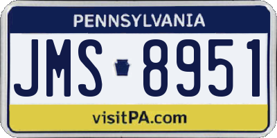 PA license plate JMS8951