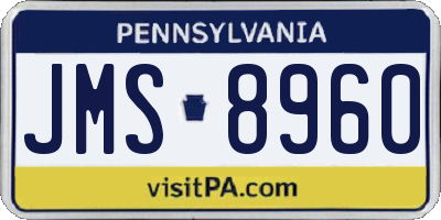 PA license plate JMS8960