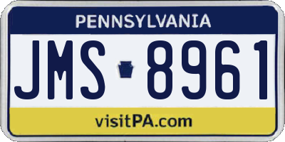 PA license plate JMS8961