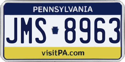 PA license plate JMS8963