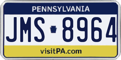 PA license plate JMS8964