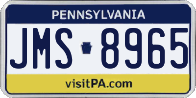 PA license plate JMS8965