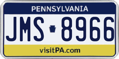 PA license plate JMS8966