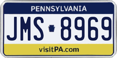 PA license plate JMS8969