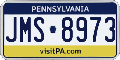 PA license plate JMS8973
