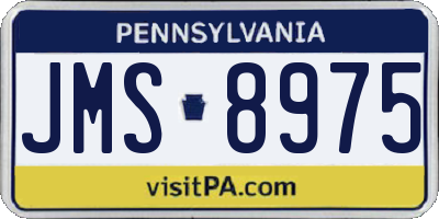 PA license plate JMS8975