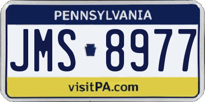 PA license plate JMS8977