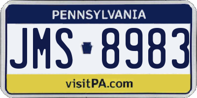 PA license plate JMS8983