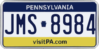 PA license plate JMS8984