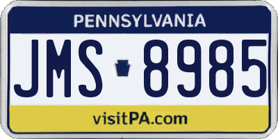 PA license plate JMS8985