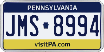 PA license plate JMS8994