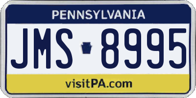 PA license plate JMS8995