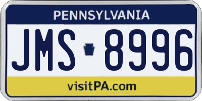 PA license plate JMS8996