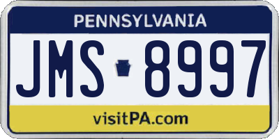 PA license plate JMS8997