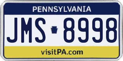 PA license plate JMS8998