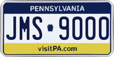 PA license plate JMS9000
