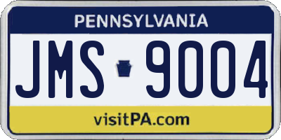PA license plate JMS9004