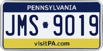 PA license plate JMS9019