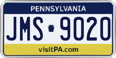 PA license plate JMS9020