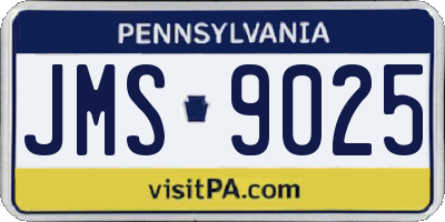 PA license plate JMS9025