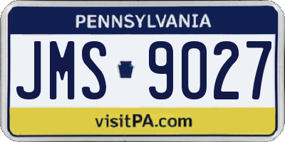 PA license plate JMS9027