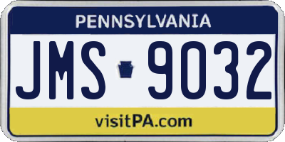PA license plate JMS9032