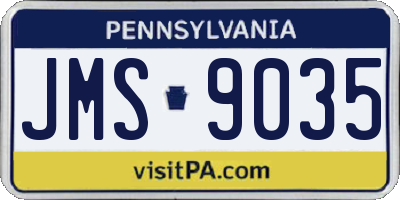 PA license plate JMS9035