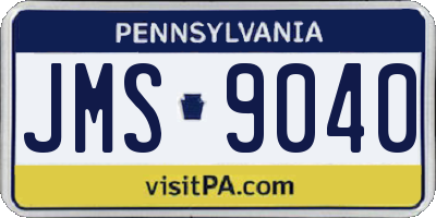 PA license plate JMS9040