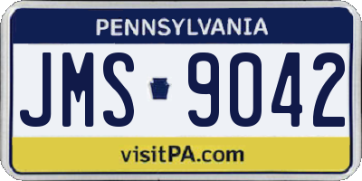 PA license plate JMS9042
